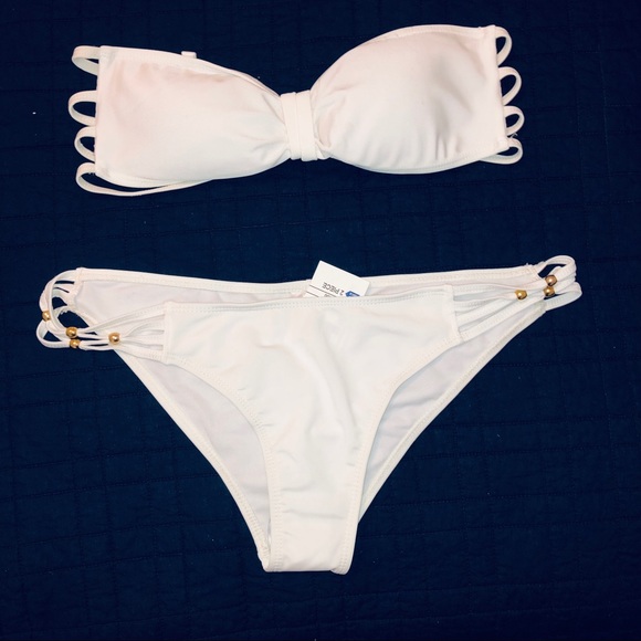 Rampage Other - NWT White Bikini Set Gold Accents Rampage Medium